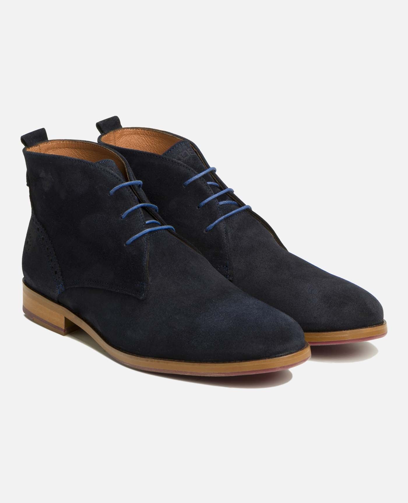boots Chukka made in France en croûte de velours | marine "brett 95 a navy"