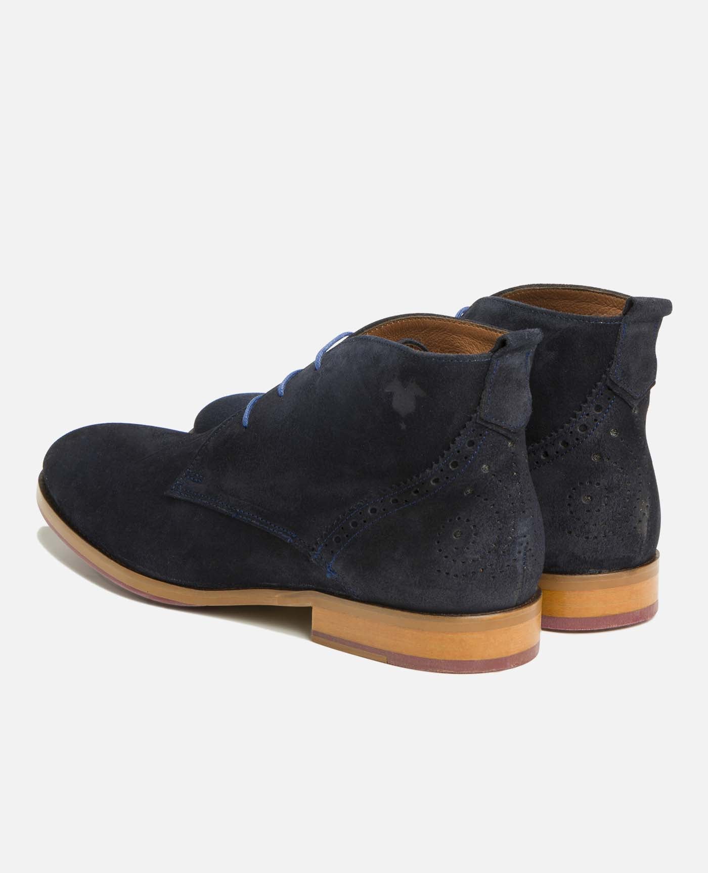 boots Chukka made in France en croûte de velours | marine "brett 95 a navy"