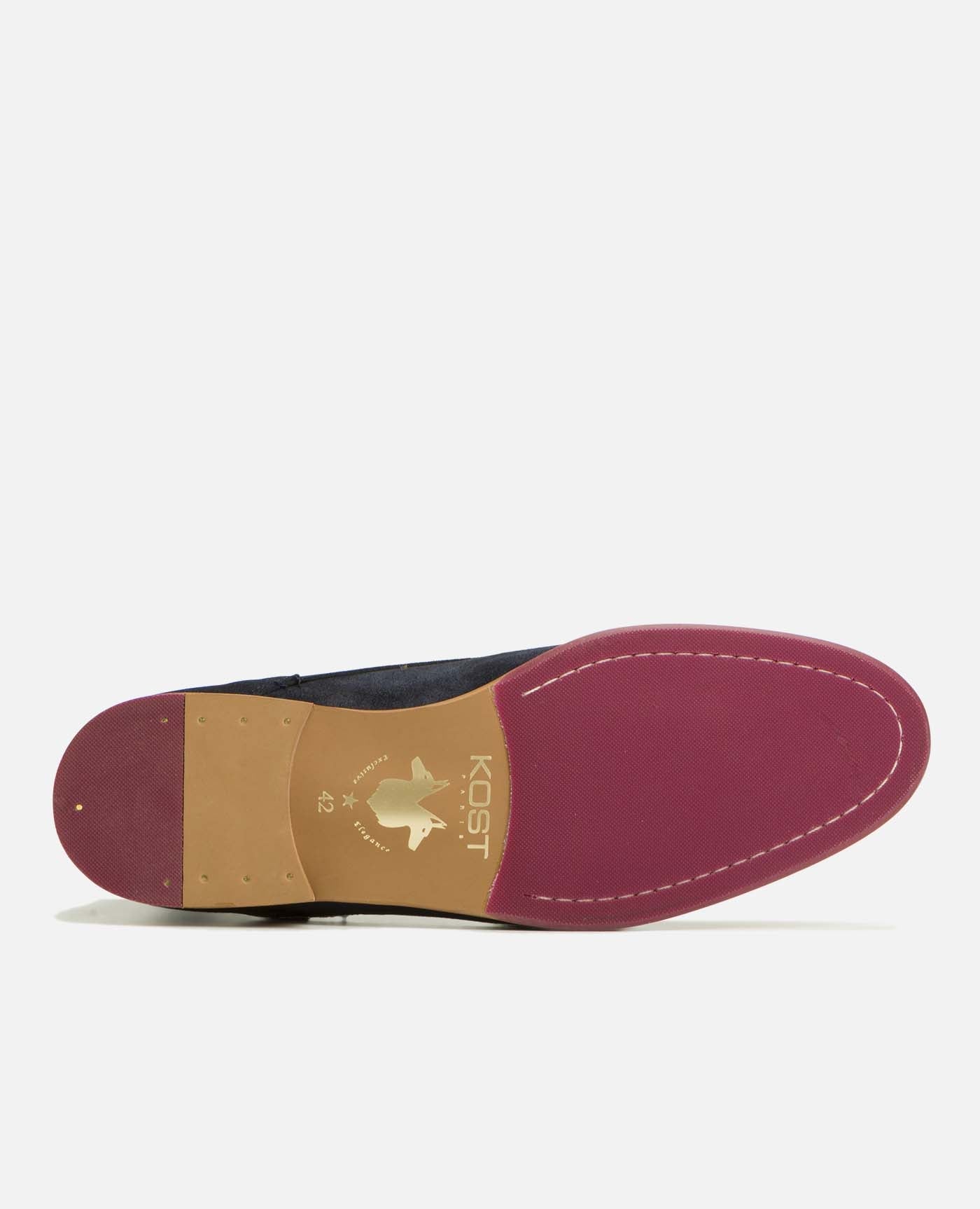 boots Chukka made in France en croûte de velours | marine "brett 95 a navy"