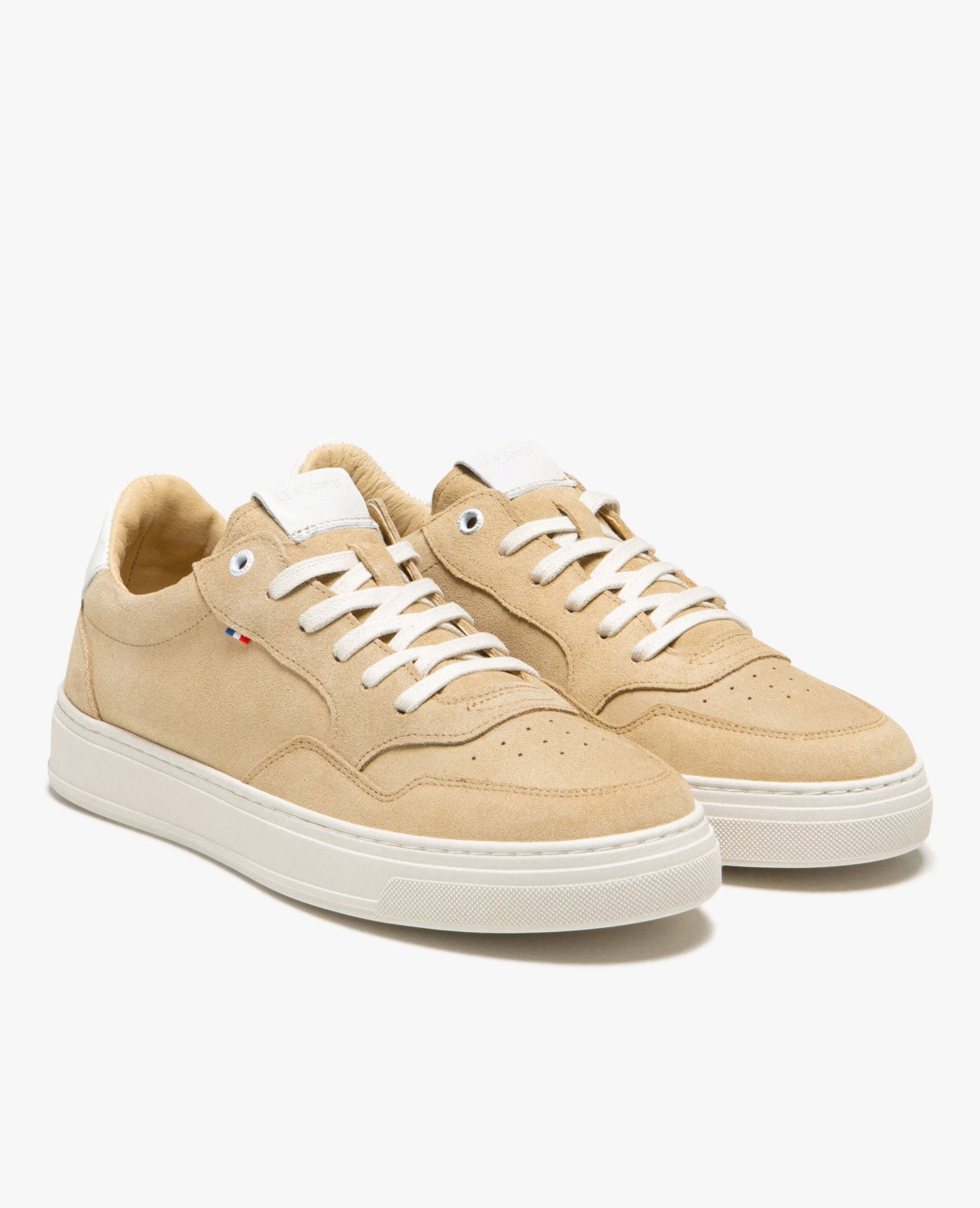 Baskets en cuir certifié | beige "Brocard 10"