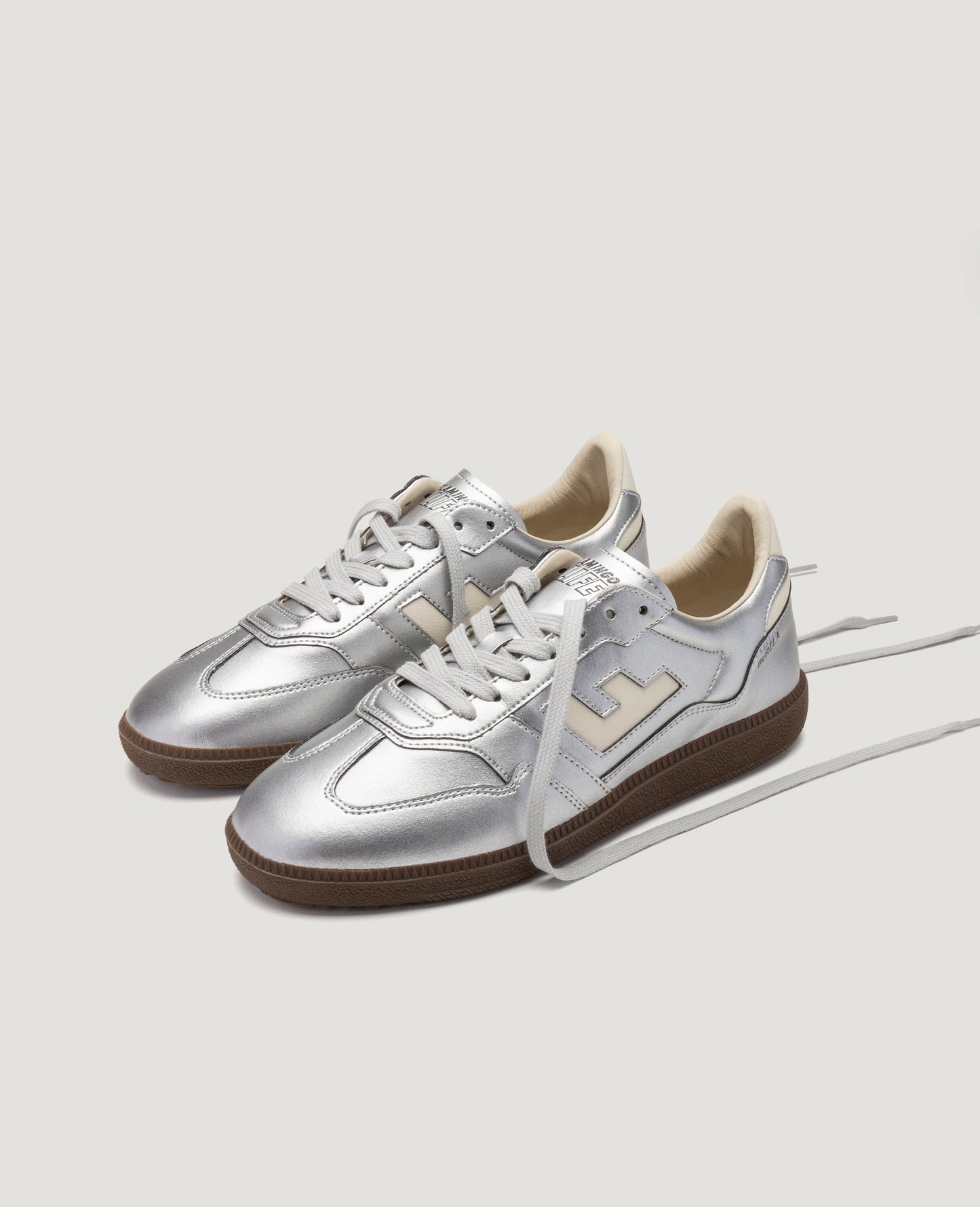 Baskets vegan |  argenté "burela slim apple silver"