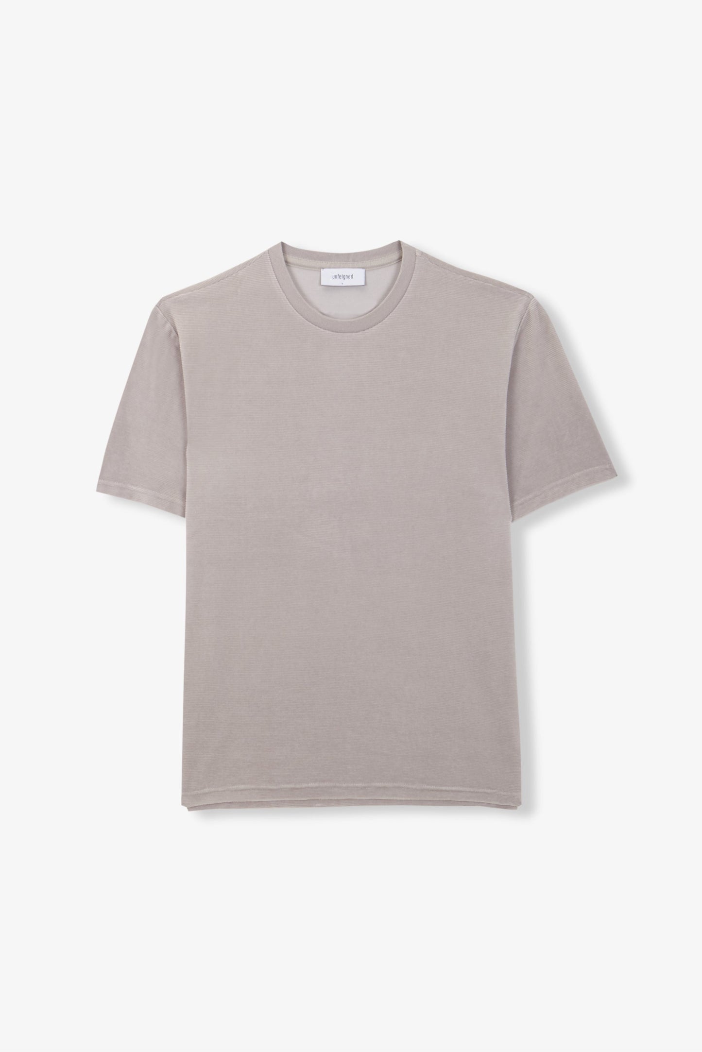 T-shirt ample velours en coton bio | gris clair "basic t-shirt velour - fog"