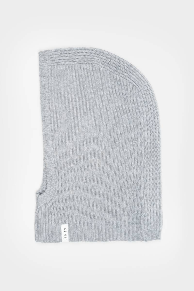 Cagoule en cachemire recyclé | gris clair "marika - grigio calce"