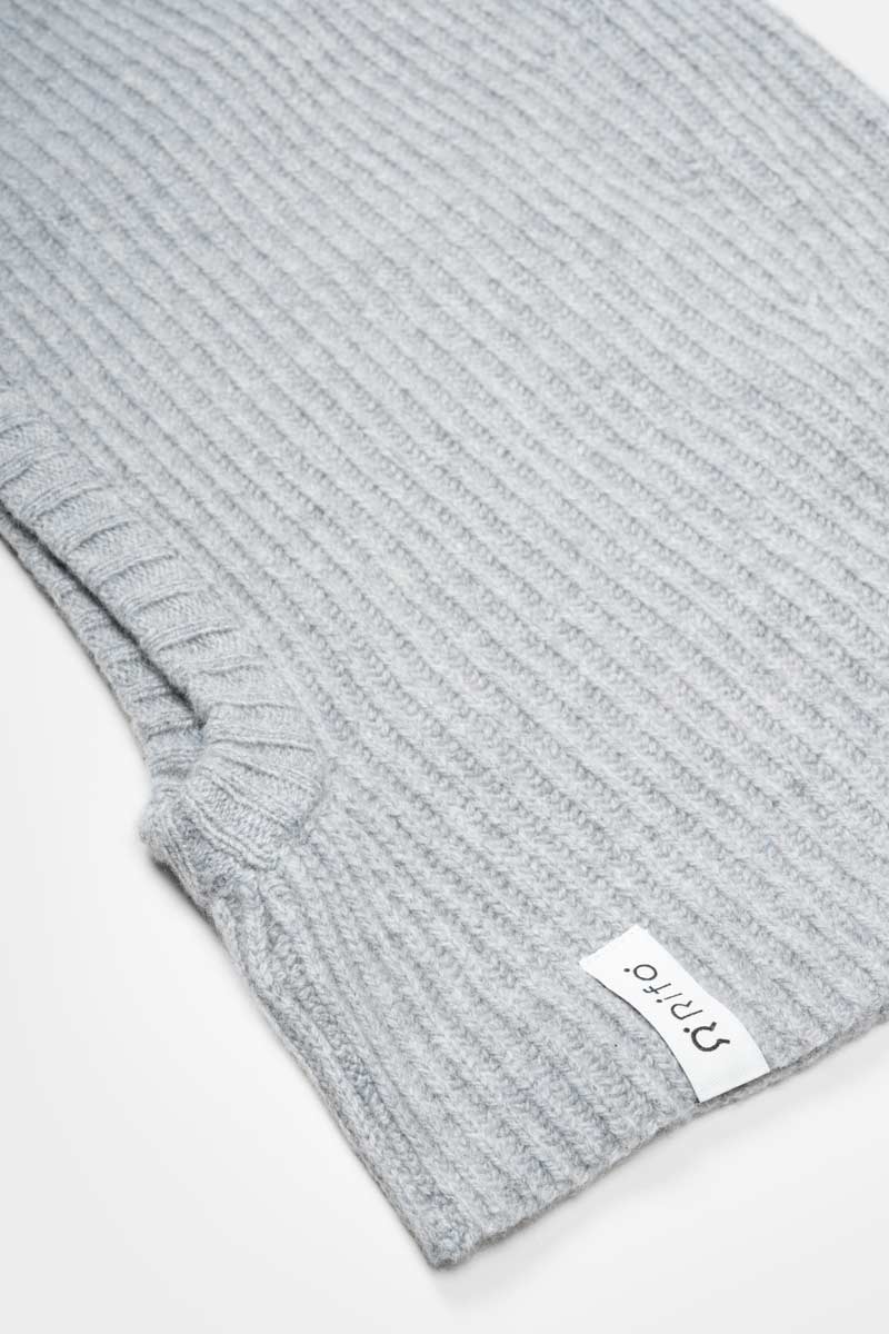 Cagoule en cachemire recyclé | gris clair "marika - grigio calce"