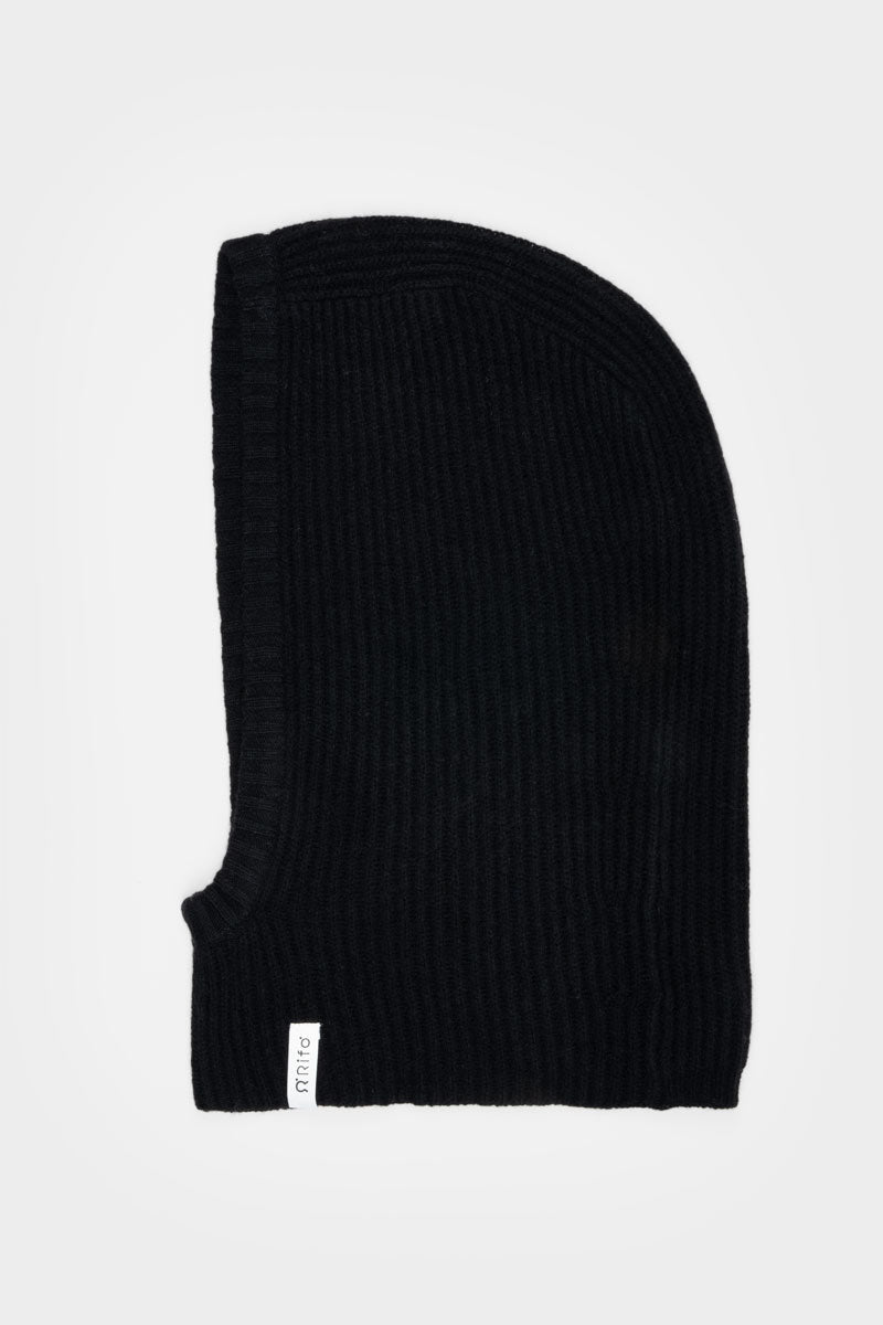 Cagoule en cachemire recyclé | noir "marika - nero ardesia"