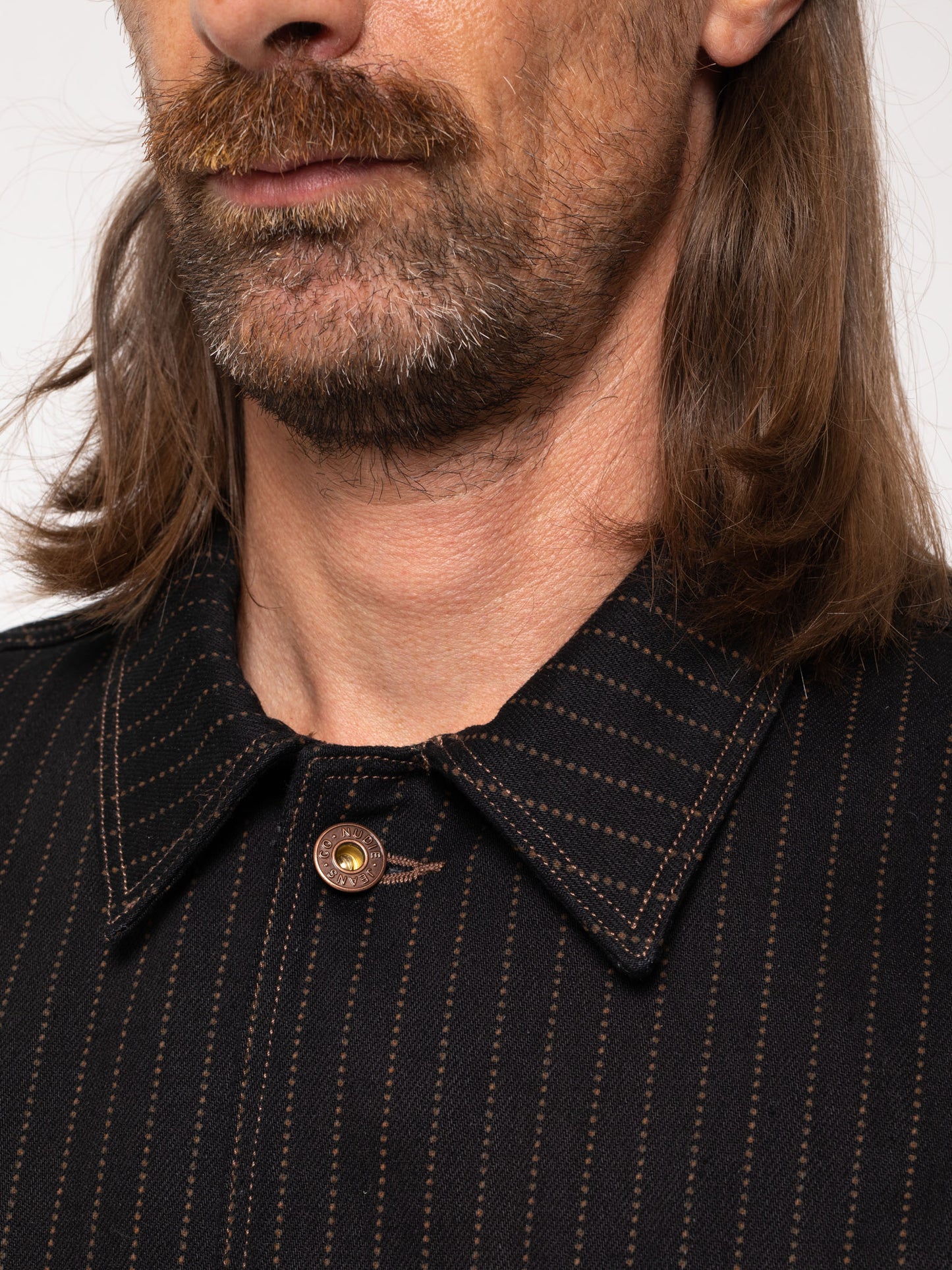 Veste de travail brut rayé en coton bio - Barney Hickory Jacket