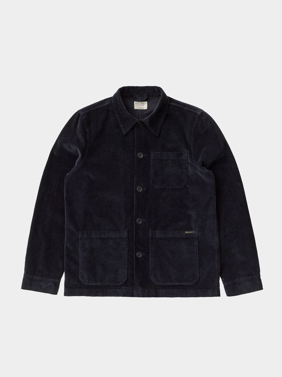 Veste de travail en velours marine en coton bio - Barney worker cord