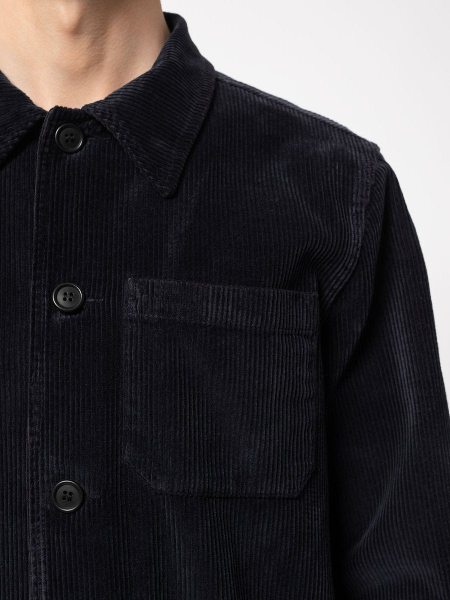 Veste de travail en velours marine en coton bio - Barney worker cord
