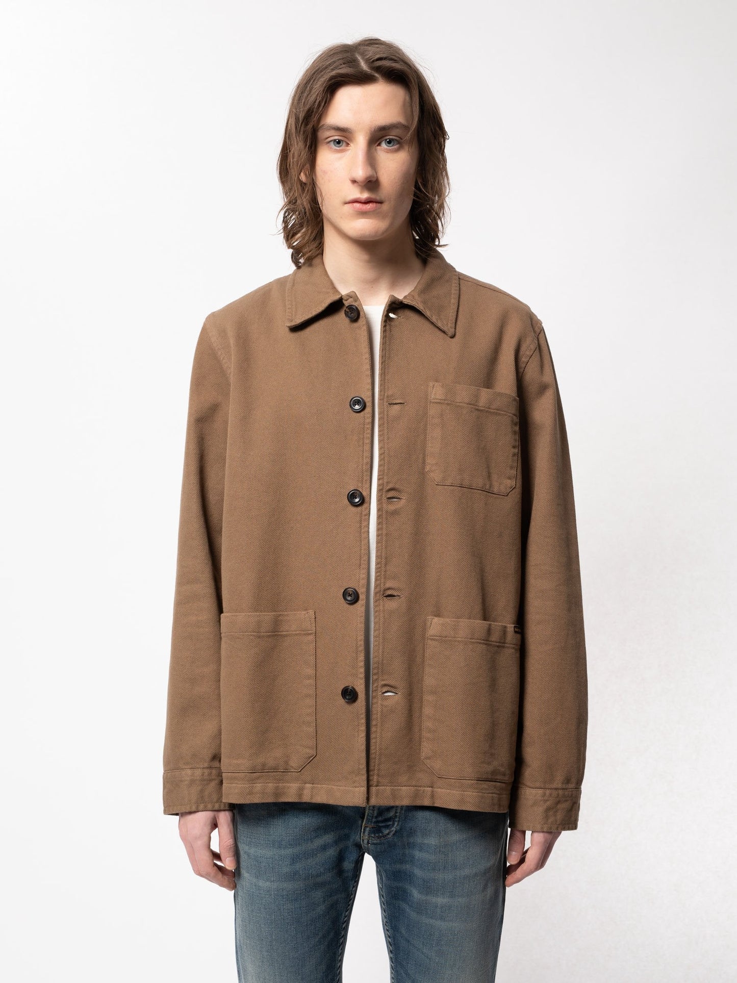Veste de travail marron en coton bio - Barney worker hazel