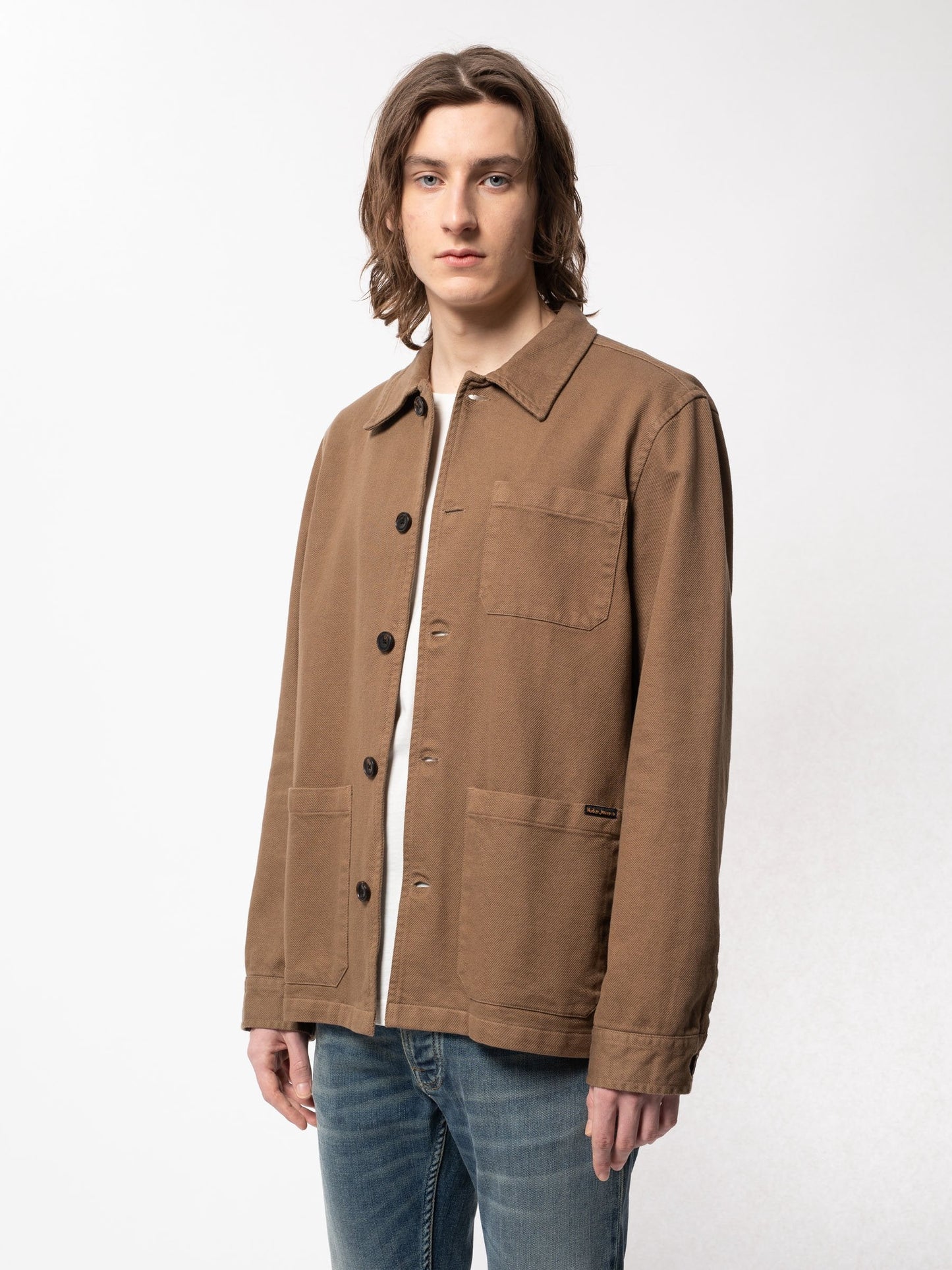 Veste de travail marron en coton bio - Barney worker hazel