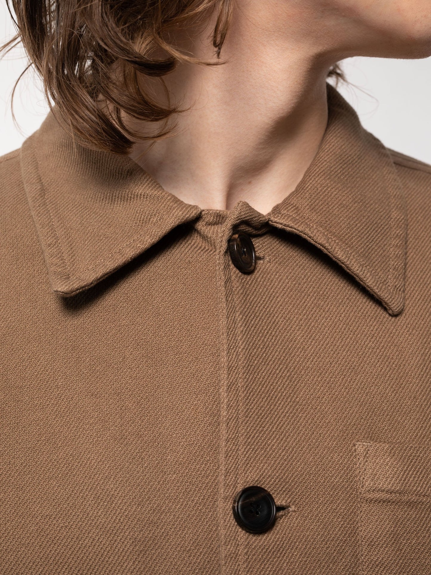 Veste de travail marron en coton bio - Barney worker hazel