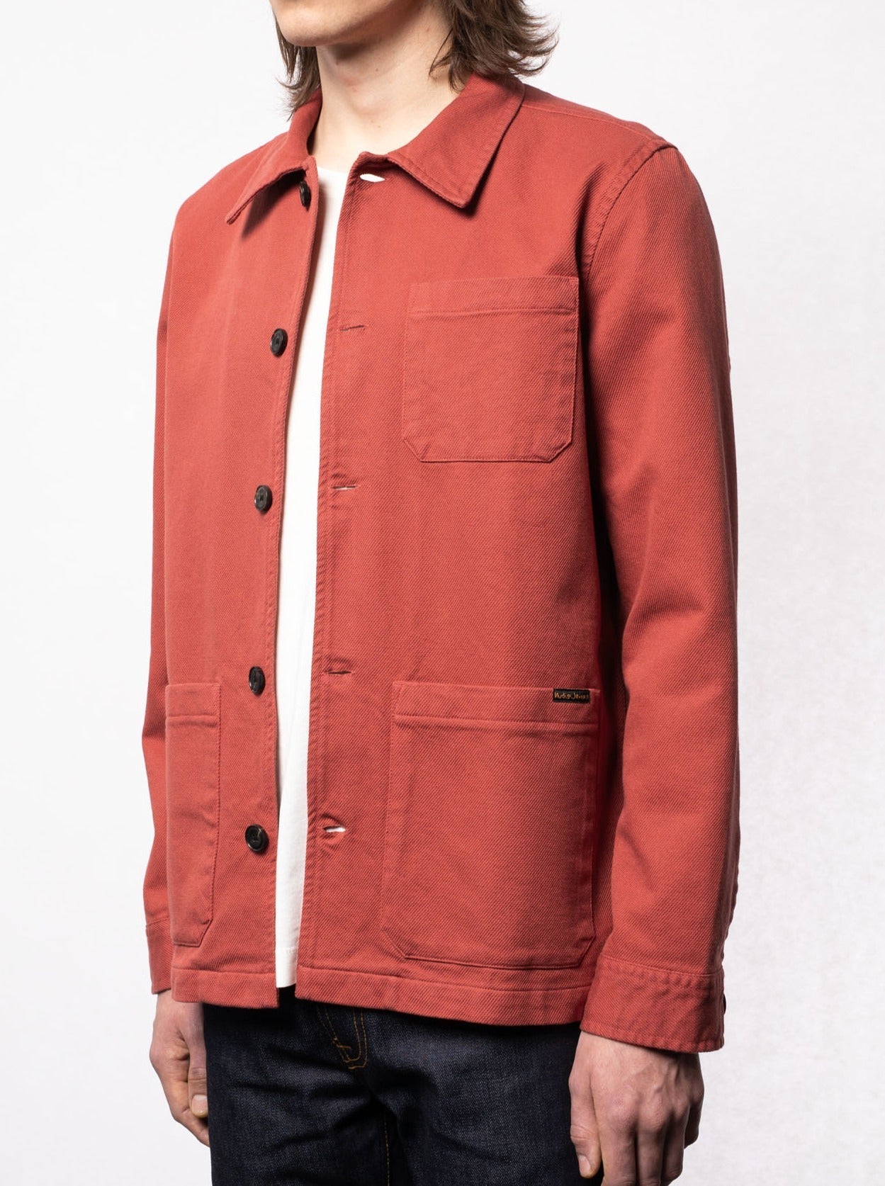 Veste de travail rouge en coton bio - Barney Worker Jacket poppy red