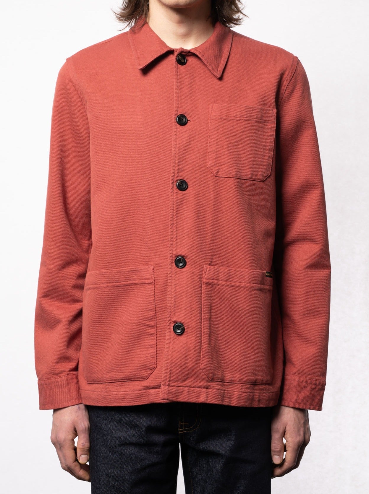 Veste de travail rouge en coton bio - Barney Worker Jacket poppy red