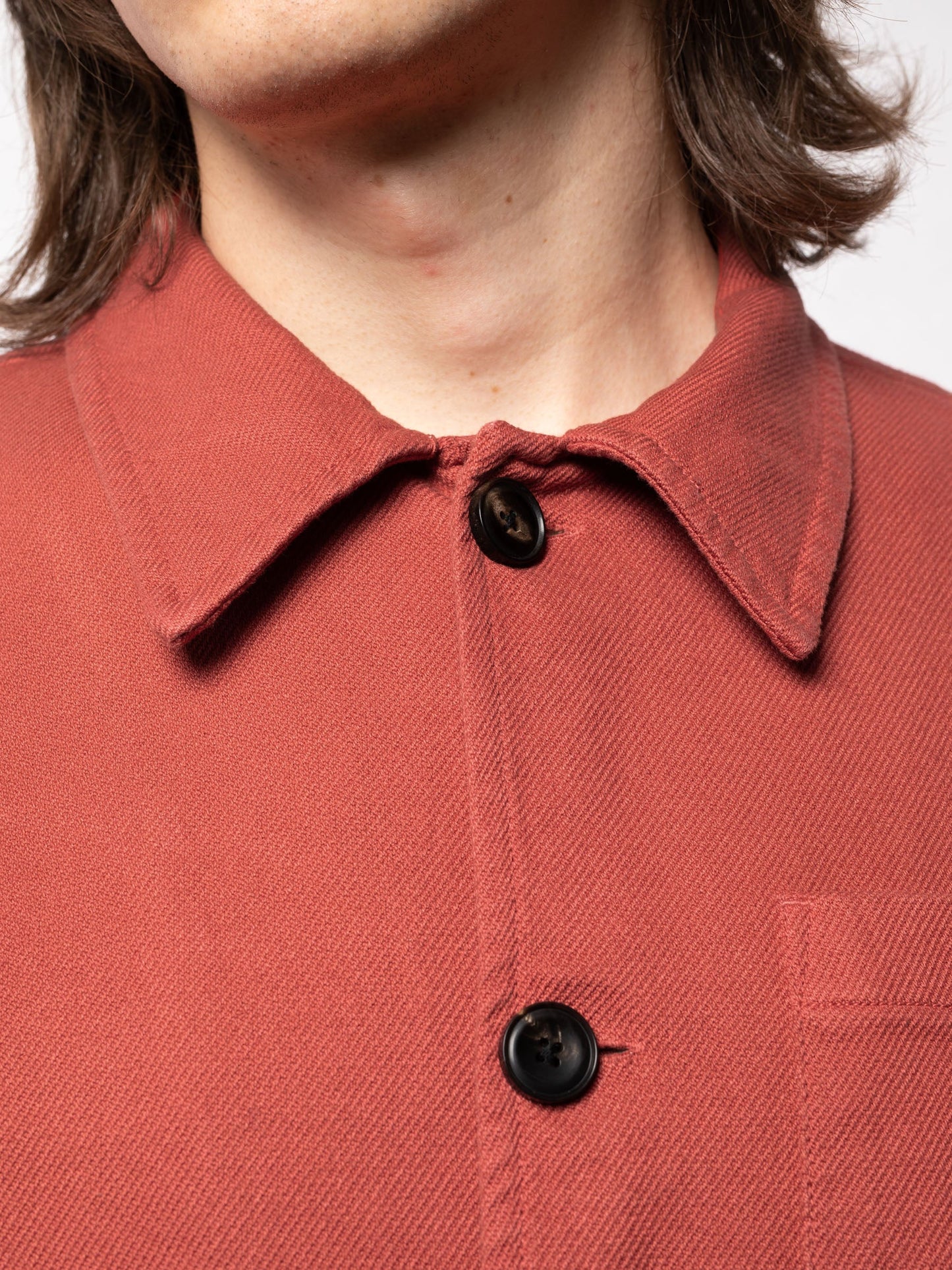 Veste de travail rouge en coton bio - Barney Worker Jacket poppy red