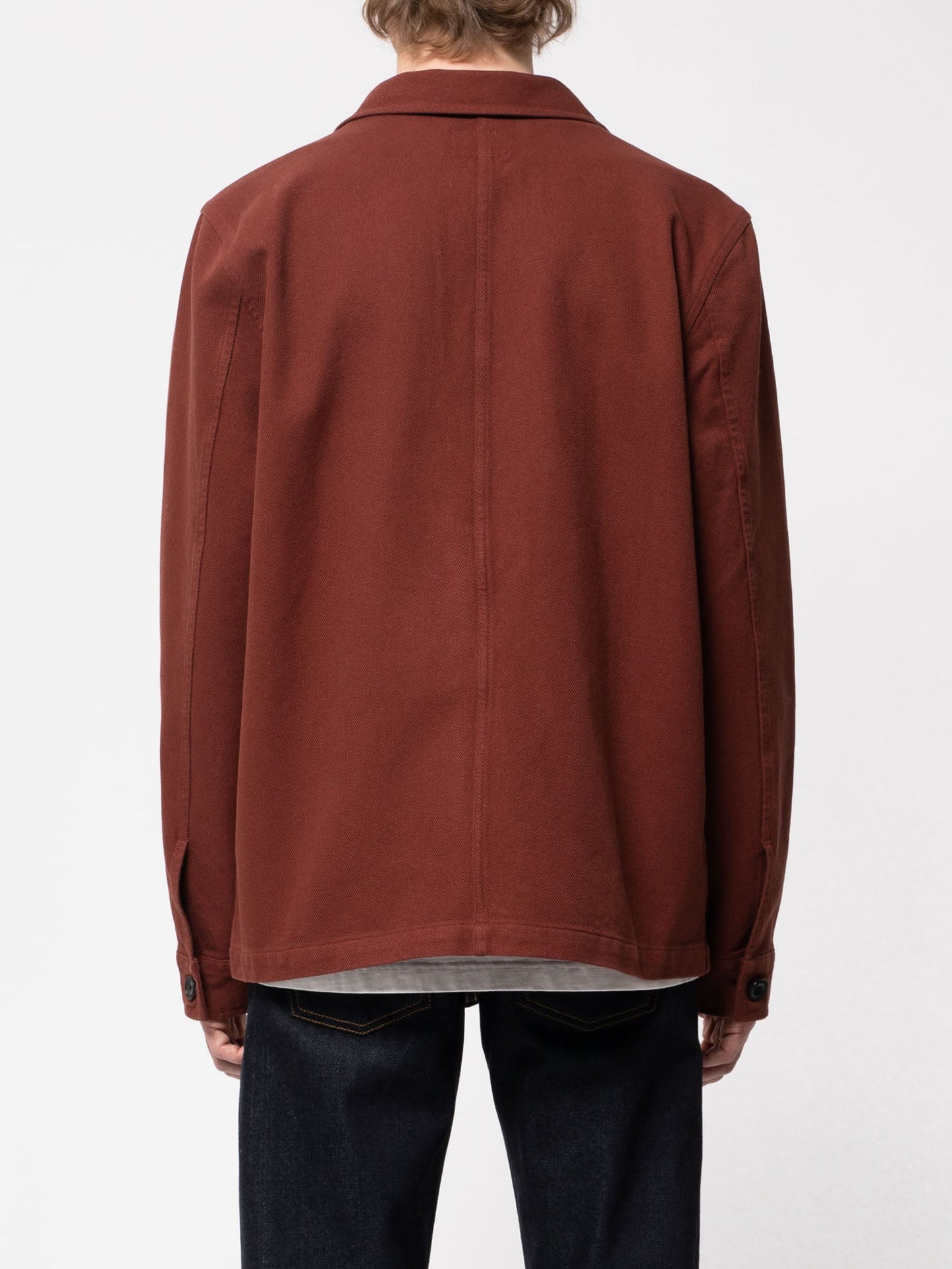 Veste de travail rouge brique en coton bio - Barney worker