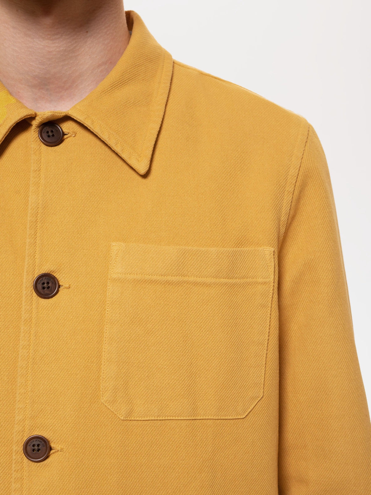 Veste jaune style workwear en coton bio - barney worker jacket saffron