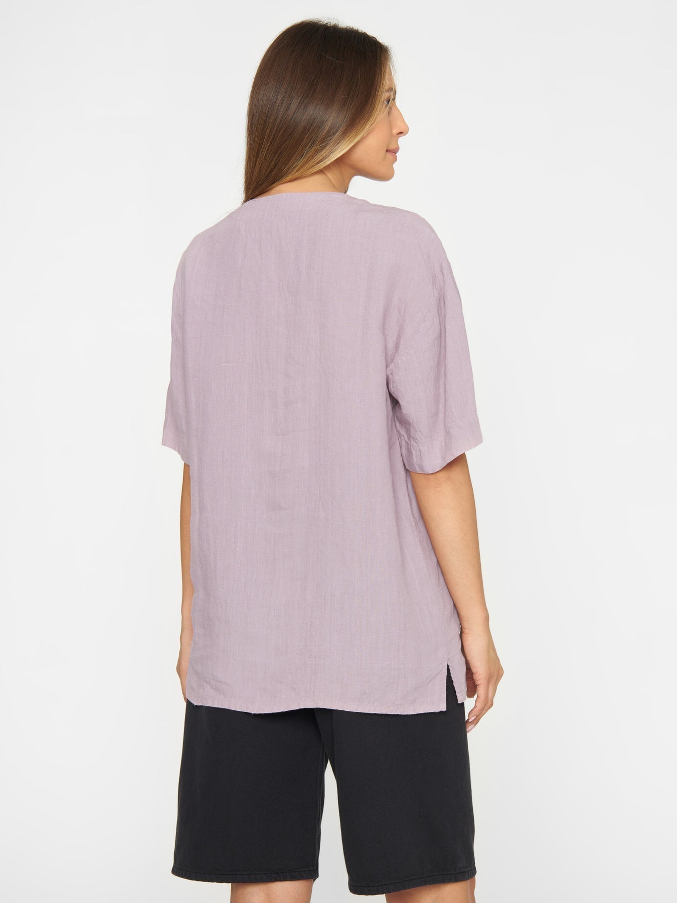 Chemiser lilas en lin bio - baseball linen shirt nirvana