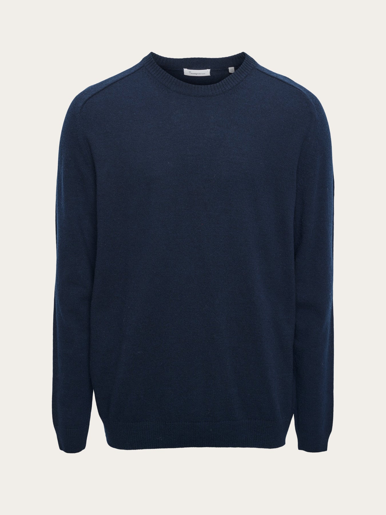 Pull en maille marine en laine bio - basic o-neck knit total eclipse