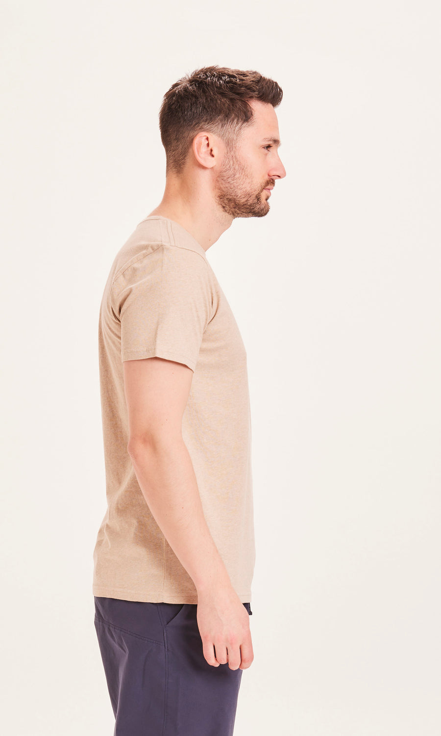 T-shirt beige en coton bio - ALDER safari melange