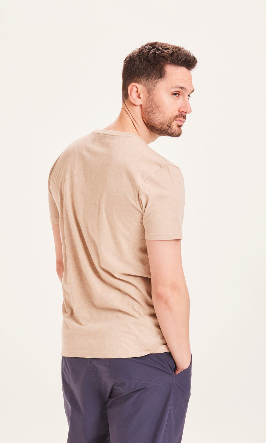 T-shirt beige en coton bio - ALDER safari melange
