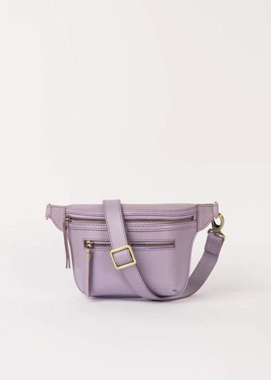 Sac banane en cuir | mauve "beck's bum bag - pale mauve leather"