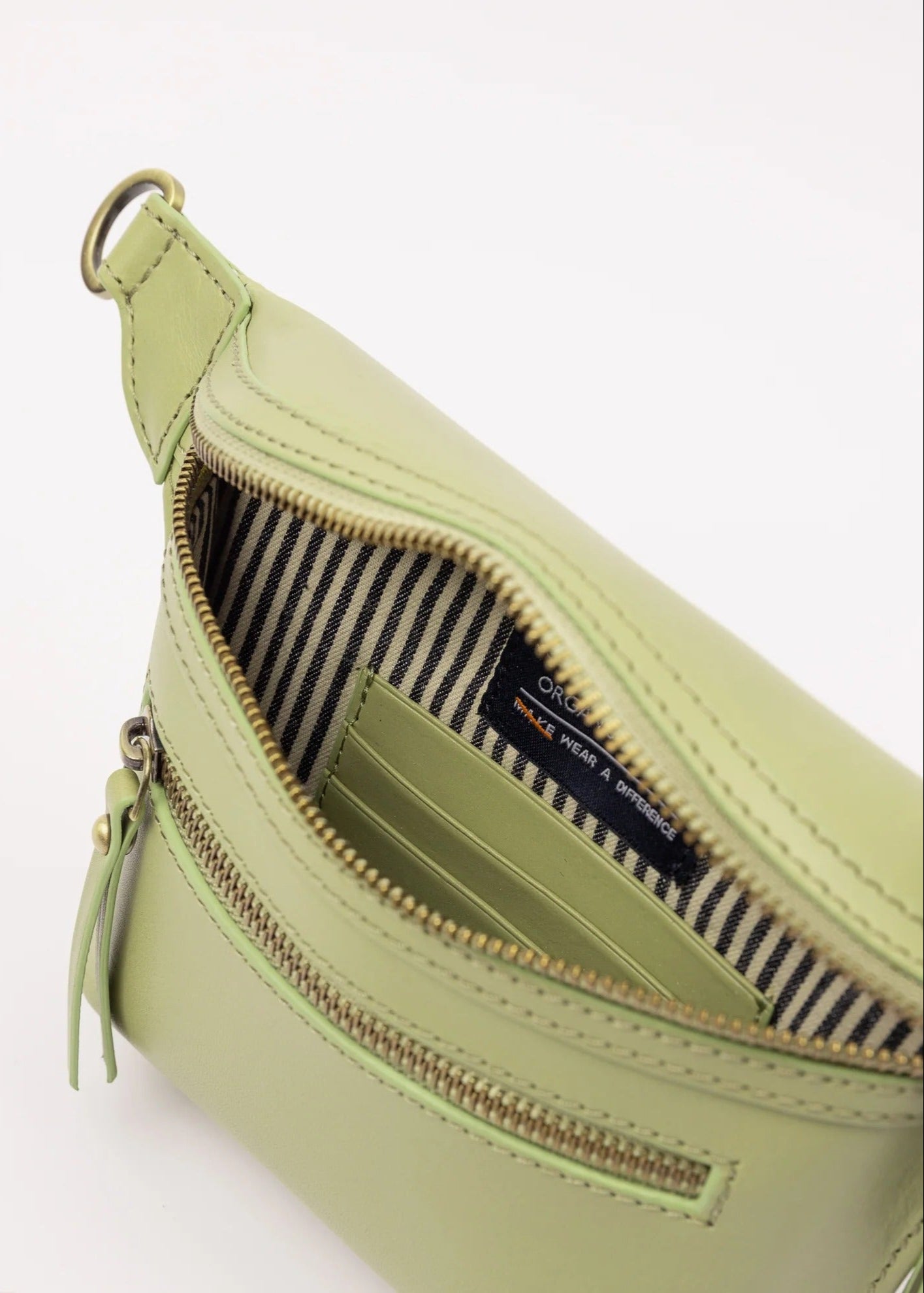 Sac banane en cuir | vert "beck's bum bag - tea green"