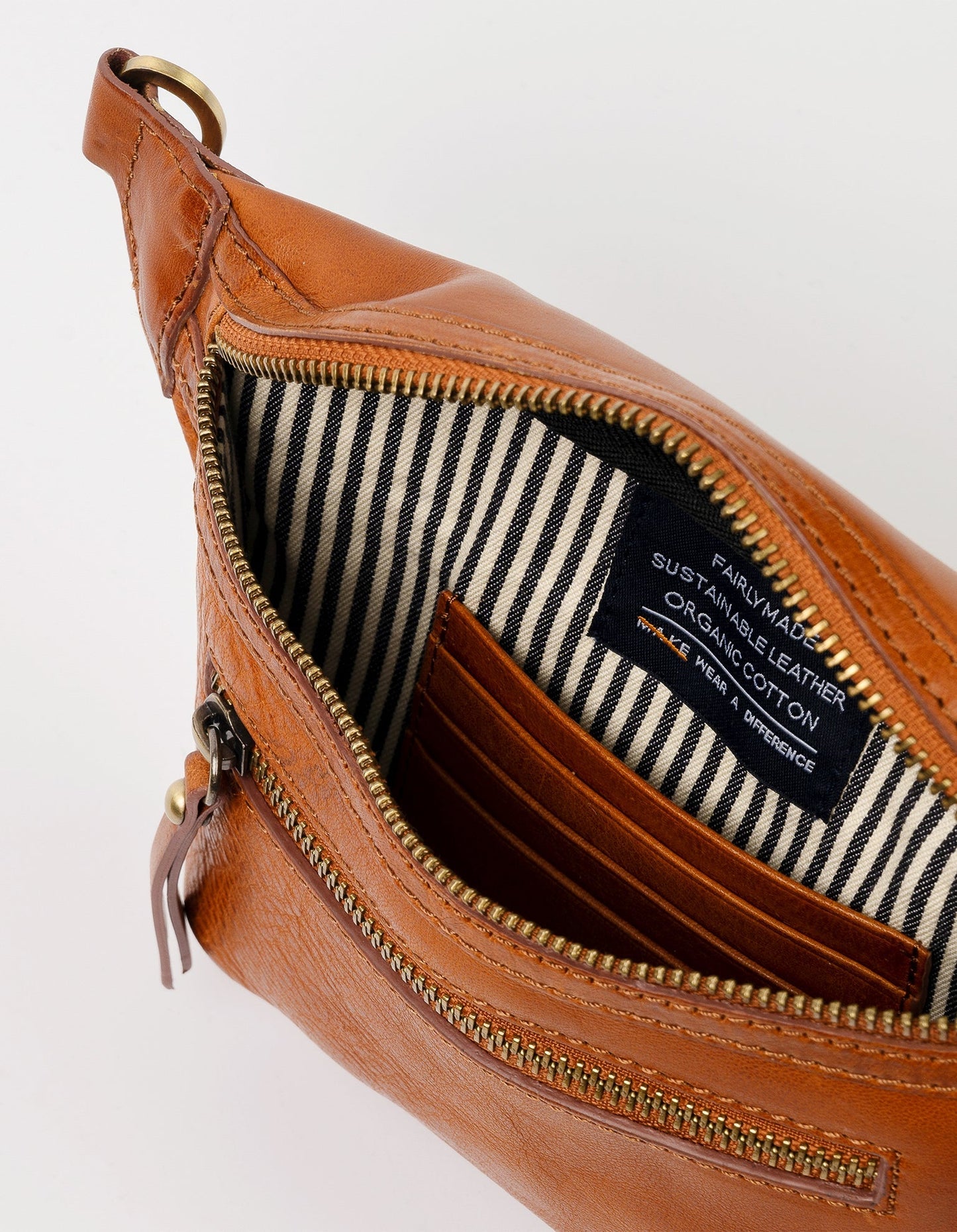 Banane en cuir certifié | camel "beck's bum bag cognac stromboli leather"