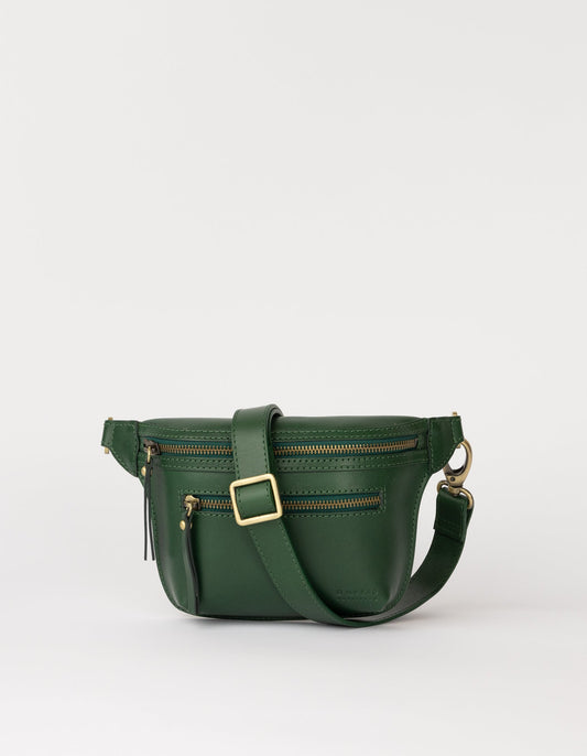 Sac à main en cuir | vert "beck's bum bag - pine green classic leather"