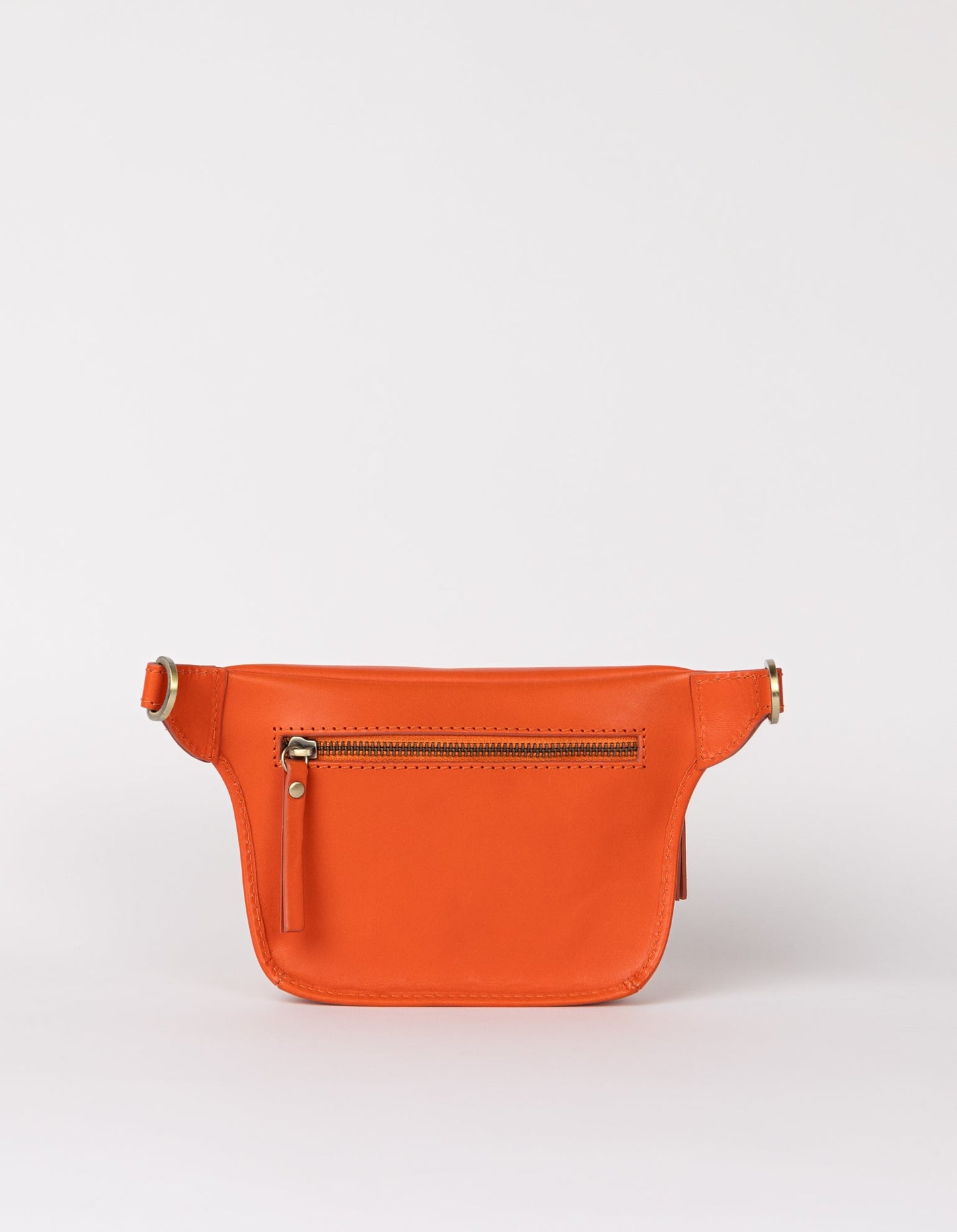 Sac banane en cuir | orange "beck's bum bag - tangerine classic leather"