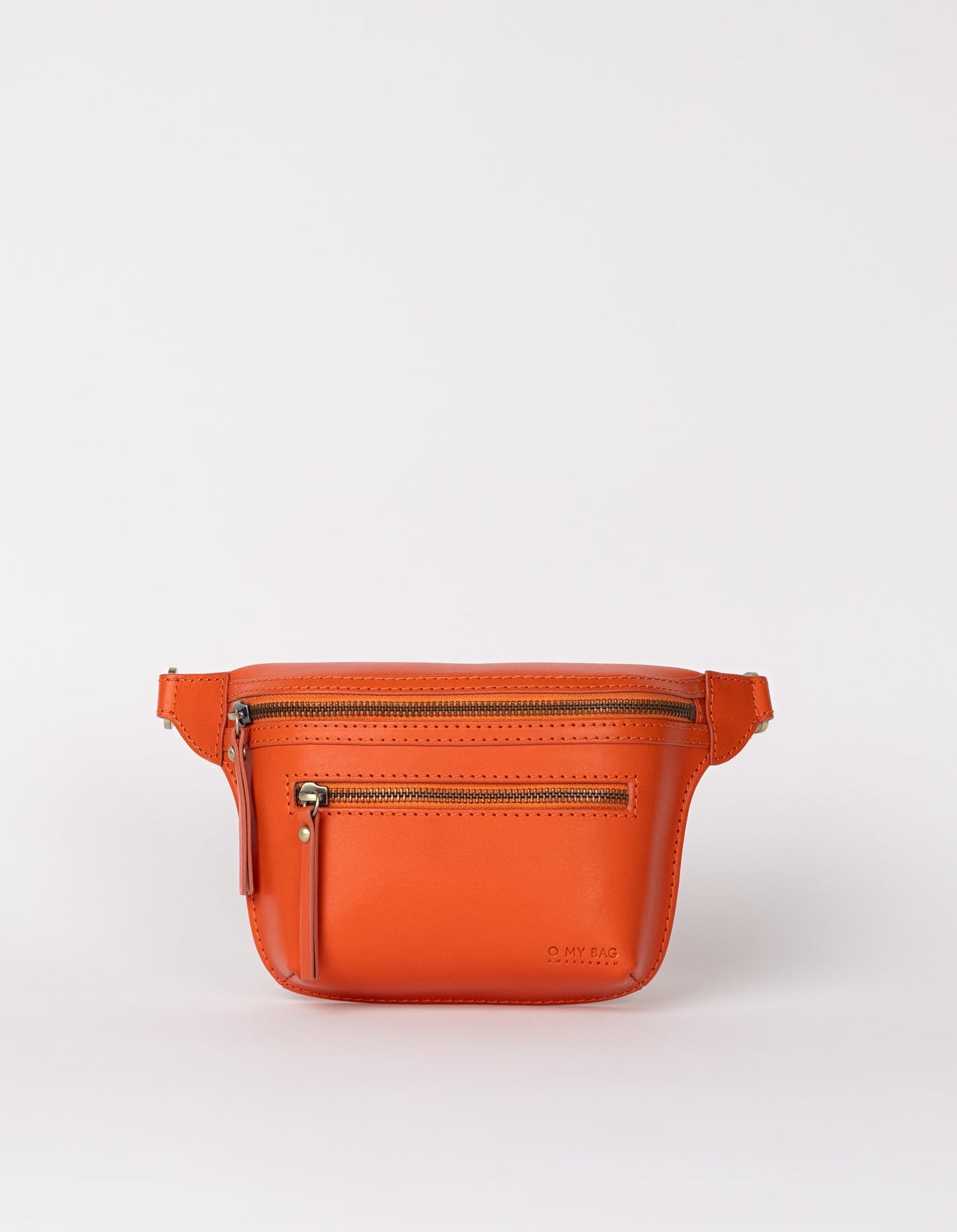 Sac banane en cuir | orange "beck's bum bag - tangerine classic leather"