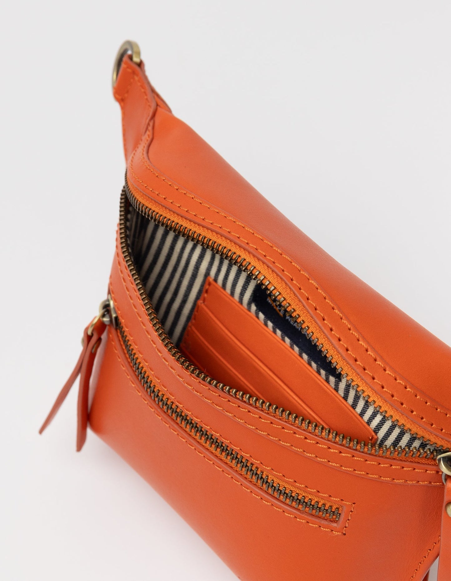 Sac banane en cuir | orange "beck's bum bag - tangerine classic leather"
