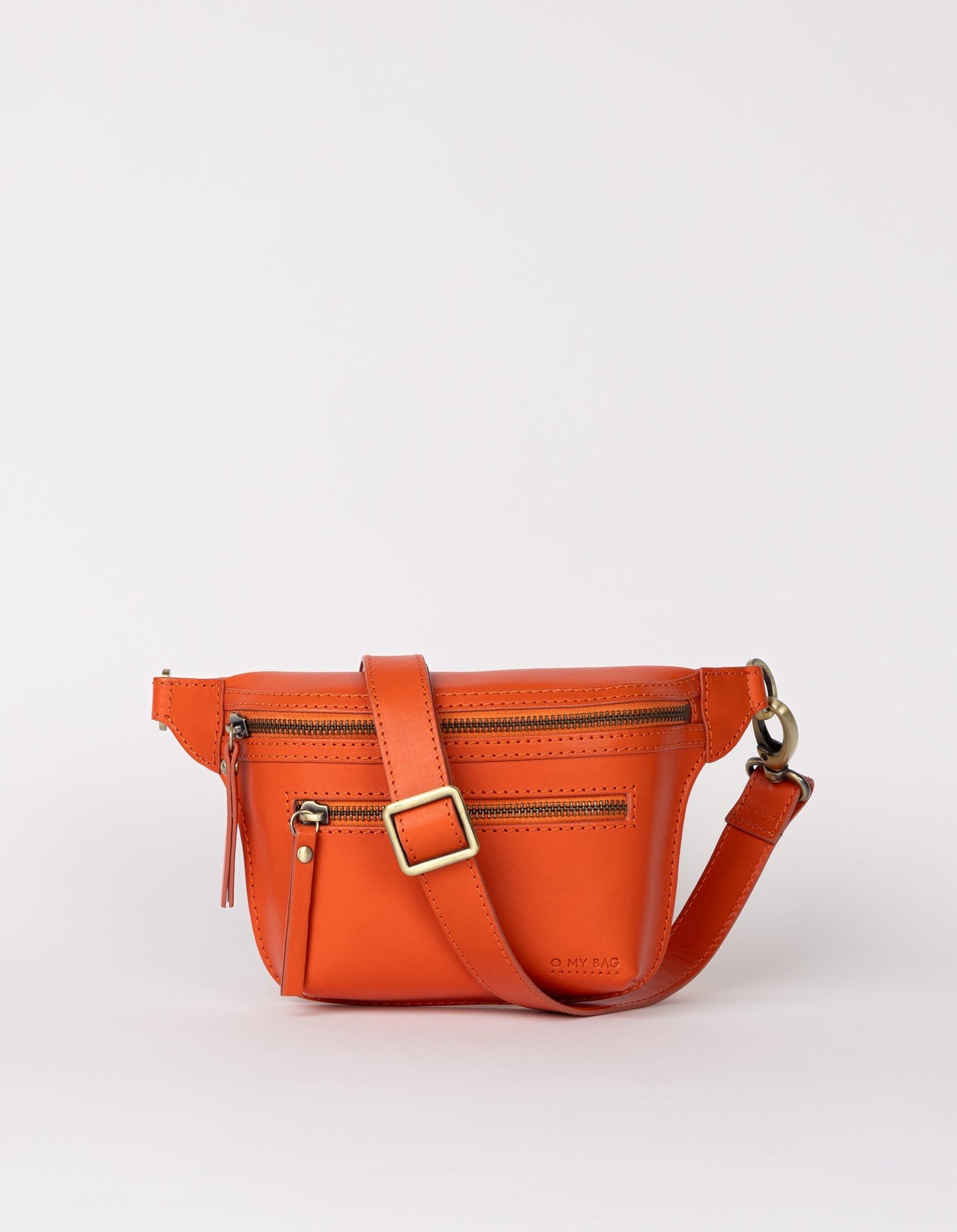 Sac banane en cuir | orange "beck's bum bag - tangerine classic leather"