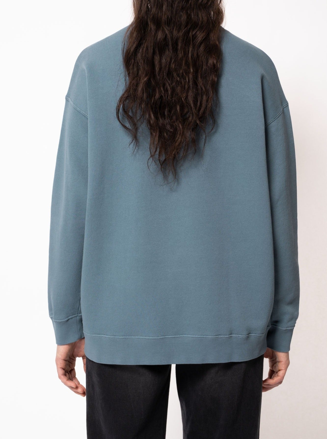 Sweat bleu brodé en coton bio - Bibbi Pina Colada 50s Blue