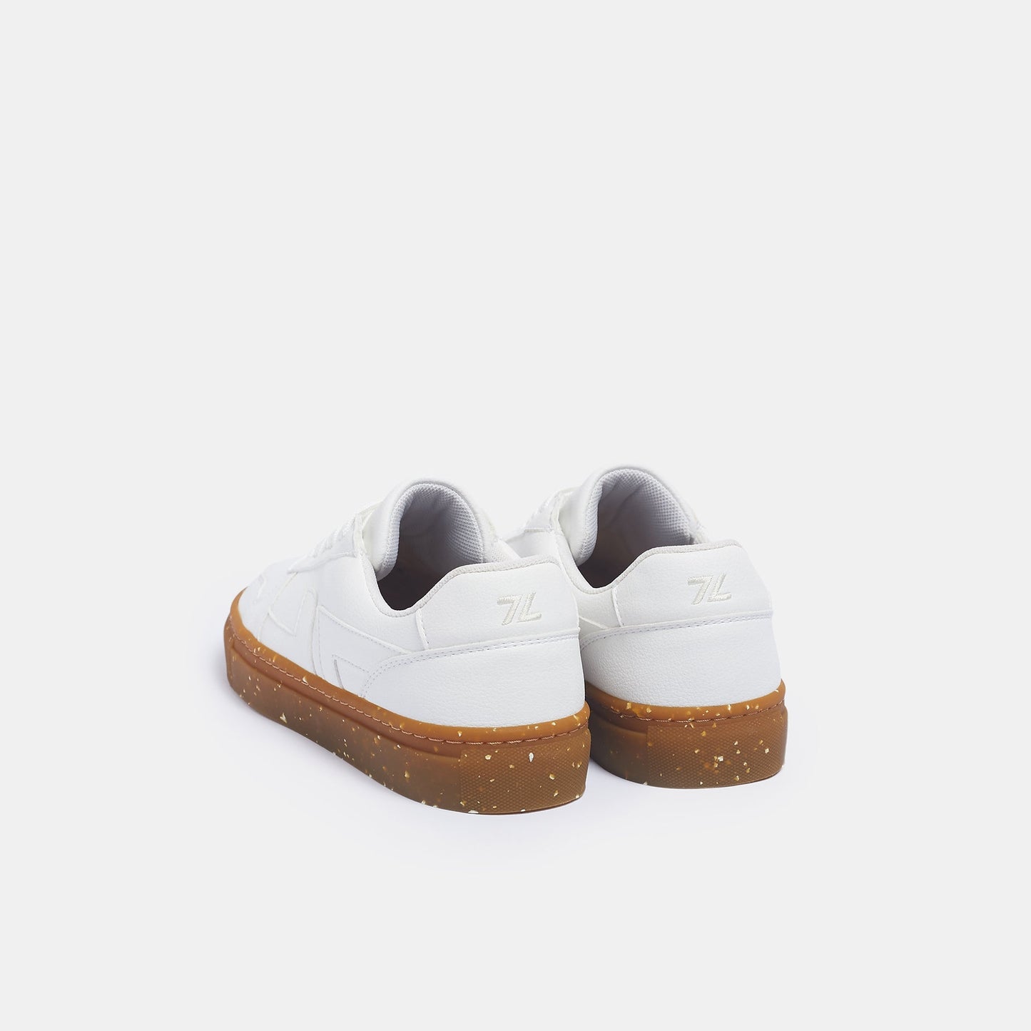 Baskets vegan blanches semelles camel | "alpha bicolors camel"