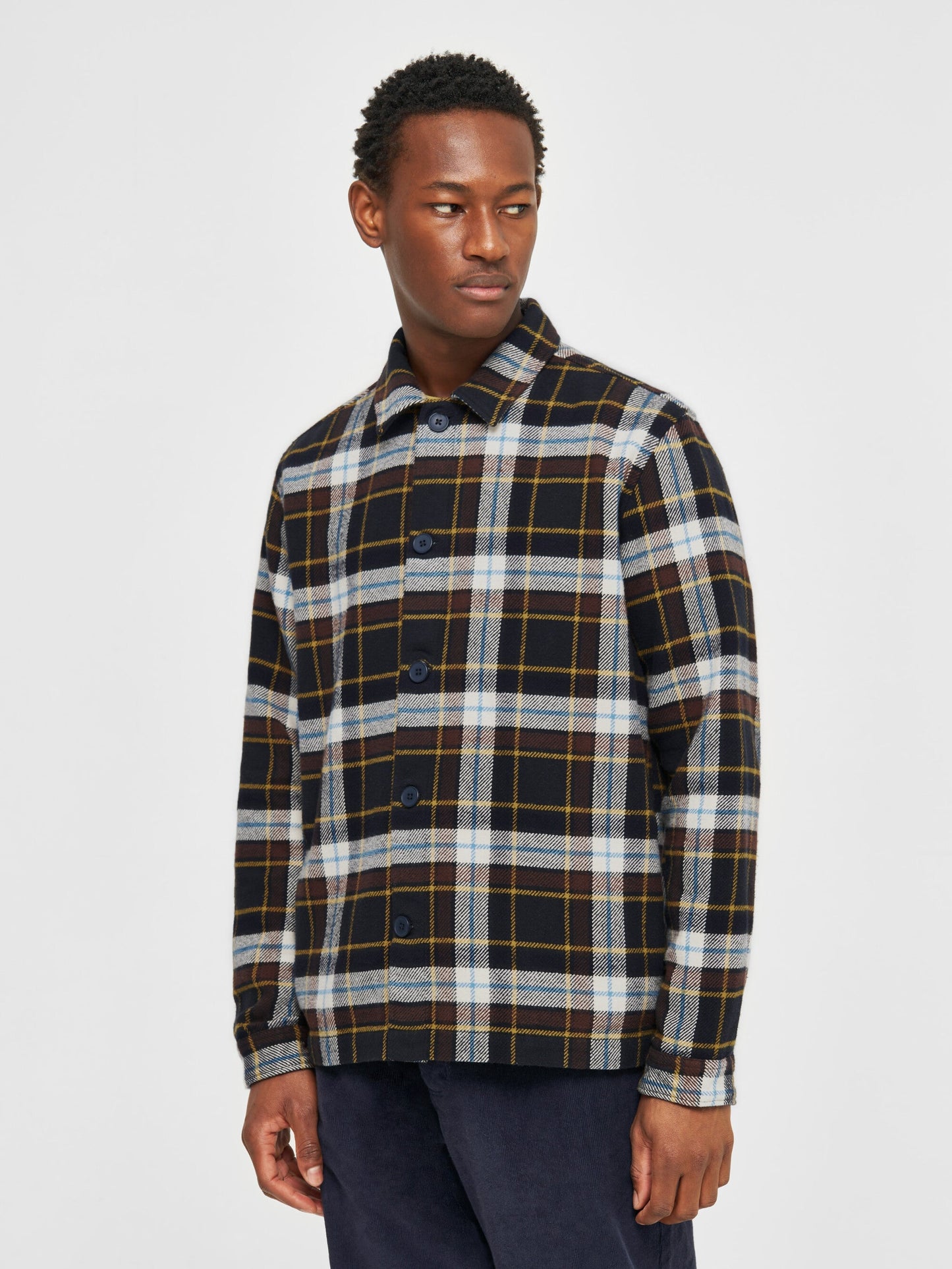 Surchemise à carreaux en coton bio | multicolore "big checked heavy flannel overshirt"