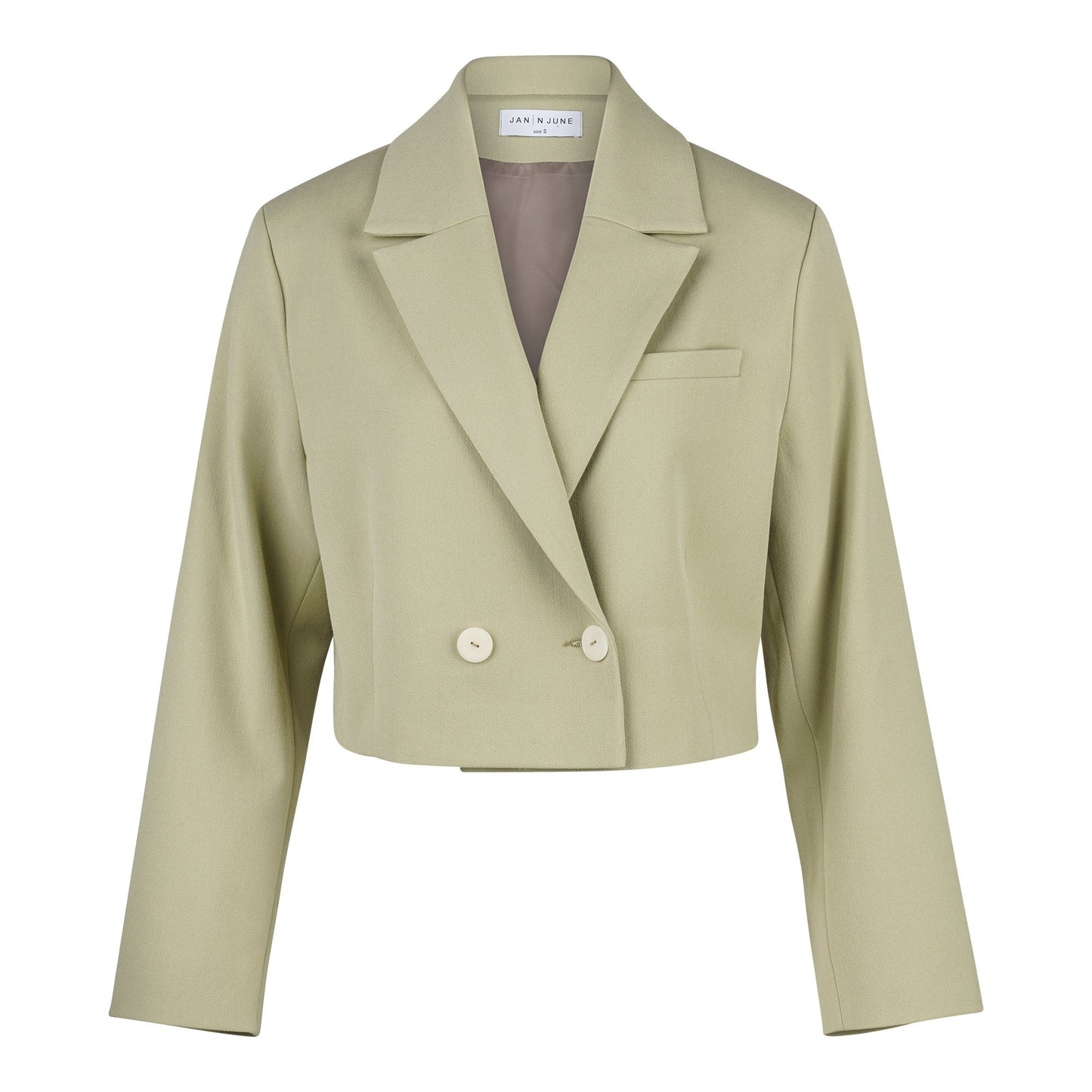 Blazer court en matière recyclée | vert "tulia pistachio"