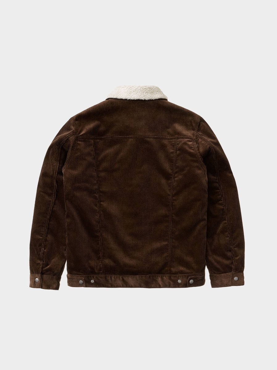 Veste sherpa velours côtelé marron en coton bio - bonny