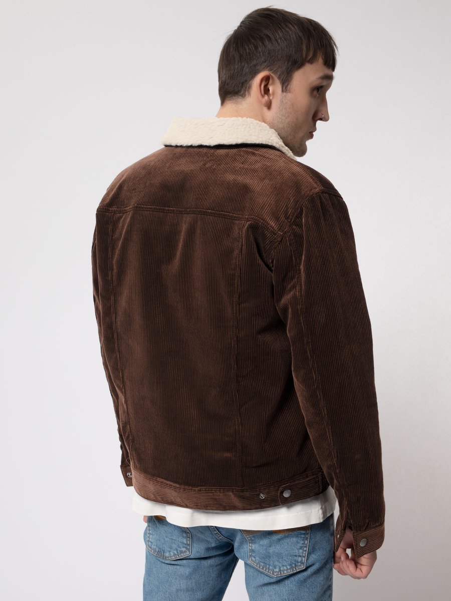 Veste sherpa velours côtelé marron en coton bio - bonny