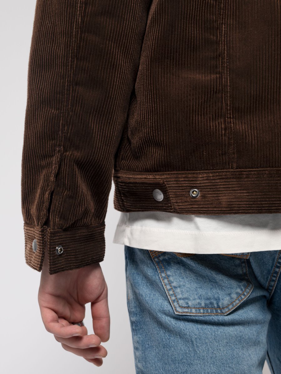 Veste sherpa velours côtelé marron en coton bio - bonny