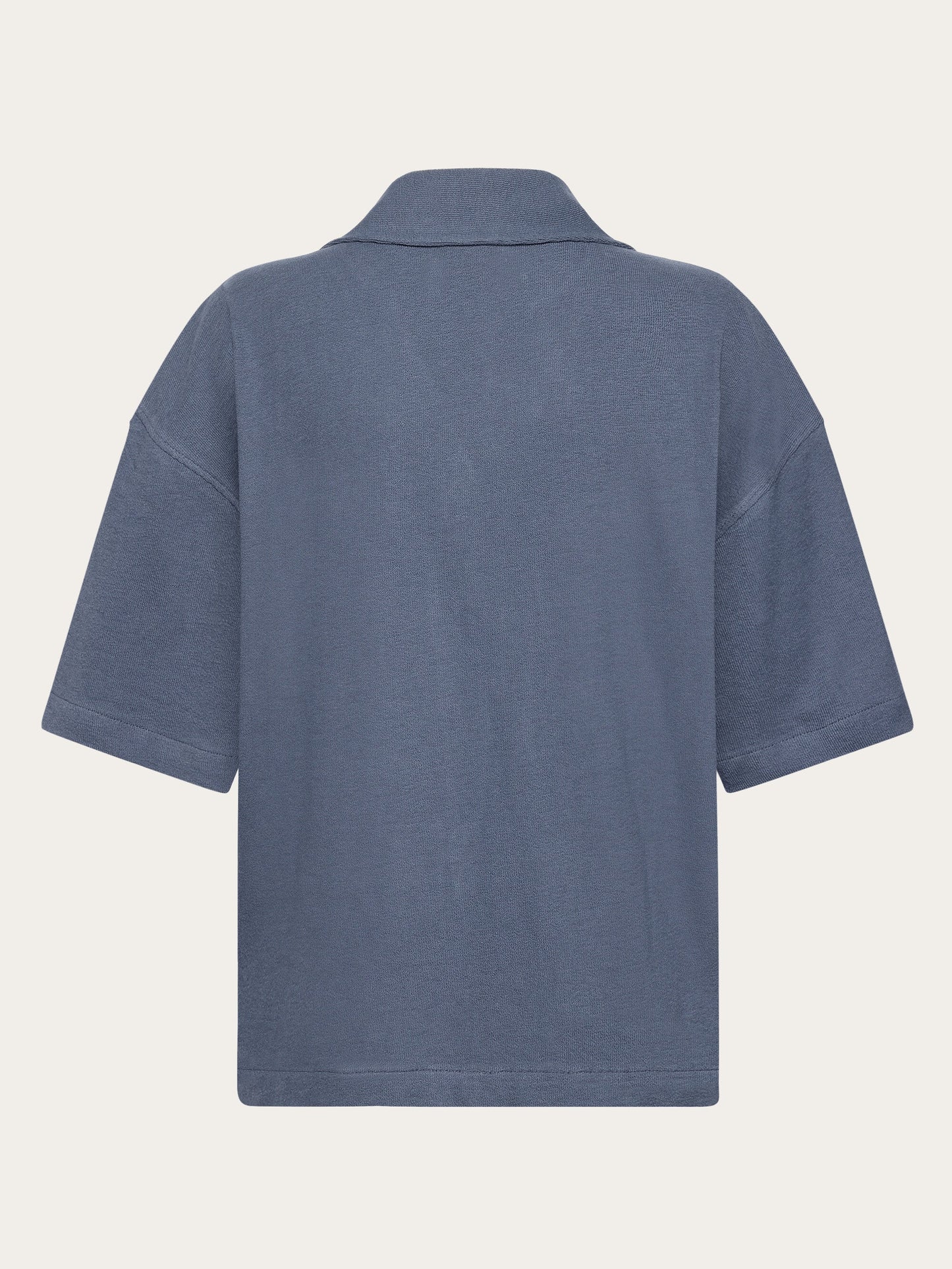 Chemise éponge en coton biologique | bleu "bouclé short sleeved shirt  vintage indigo"