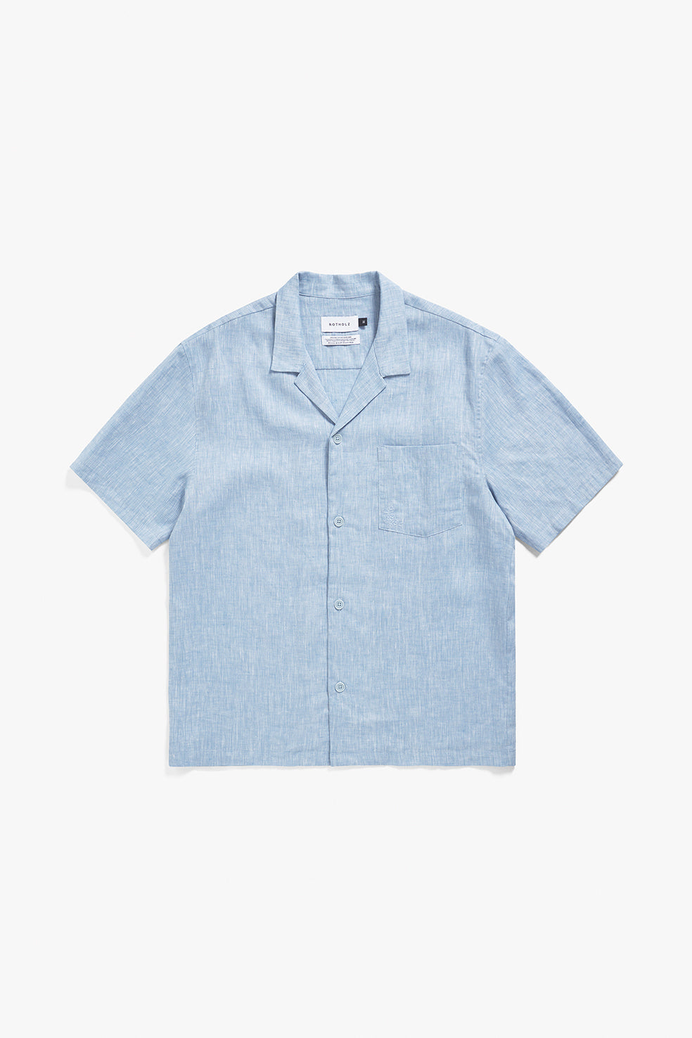 Chemises manches courtes en coton bio | bleu "bowling shirt - dusty blue"