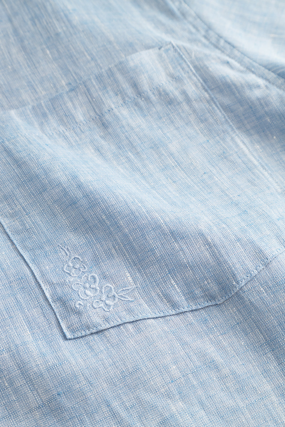 Chemises manches courtes en coton bio | bleu "bowling shirt - dusty blue"