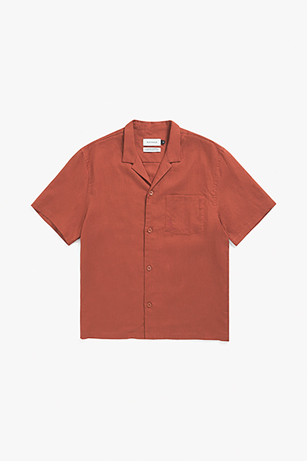 Chemise manches courtes en coton bio | rouge "bowling shirt - dusty red"