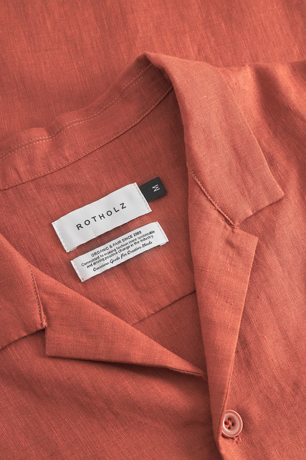 Chemise manches courtes en coton bio | rouge "bowling shirt - dusty red"