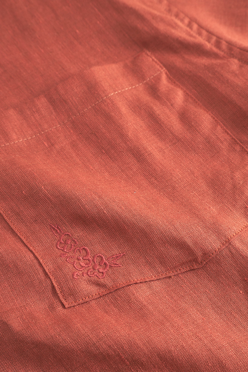 Chemise manches courtes en coton bio | rouge "bowling shirt - dusty red"