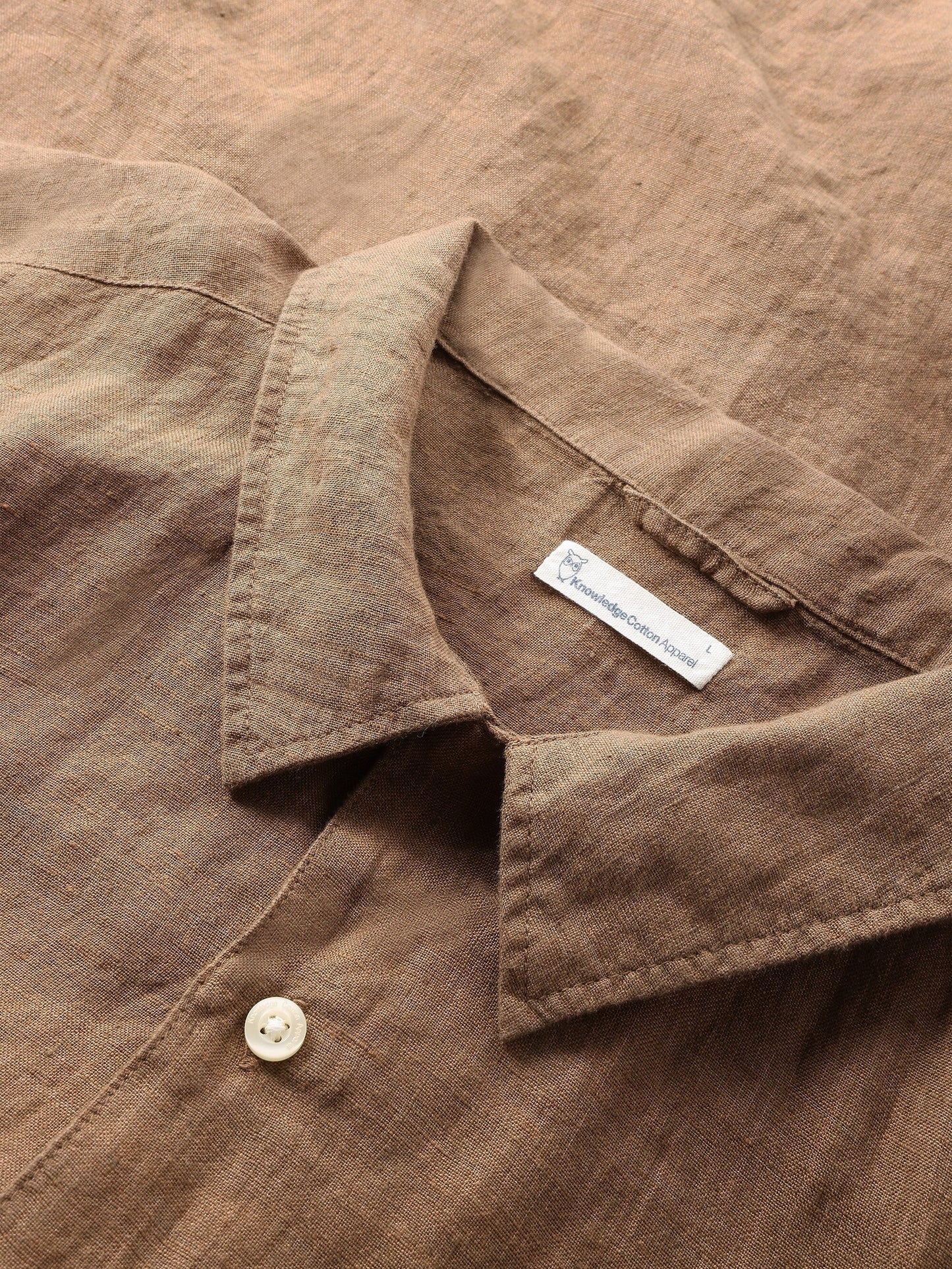 Chemise en lin | marron "box short sleeve linen shirt tuffet"