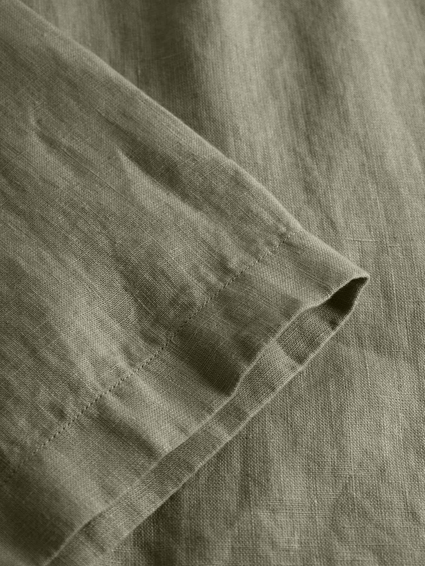 Chemisette olive en lin bio - box fit short sleeved linen burned olive