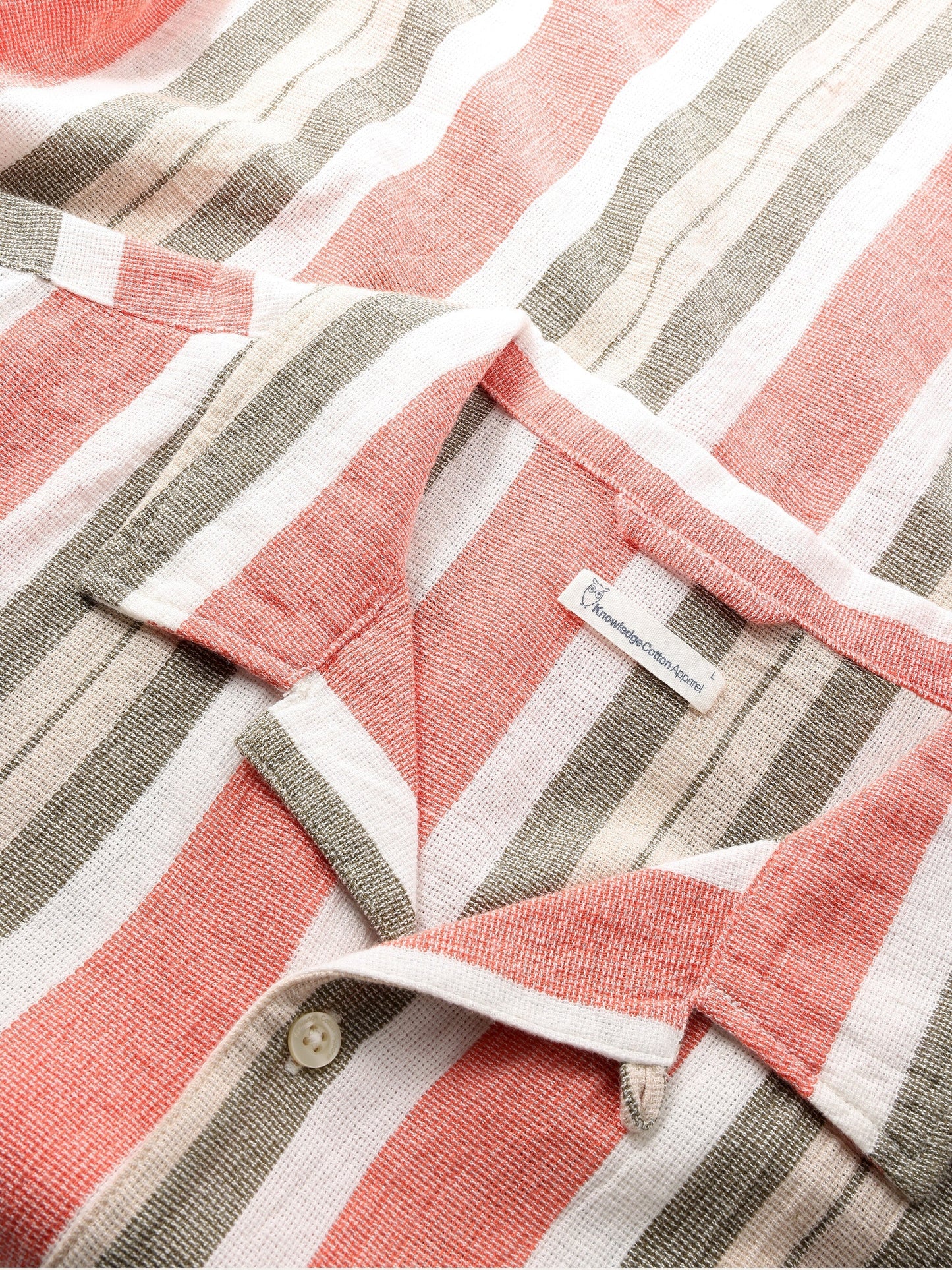 Chemise en coton bio | rayé "box short sleeve striped cotton shirt green stripe"