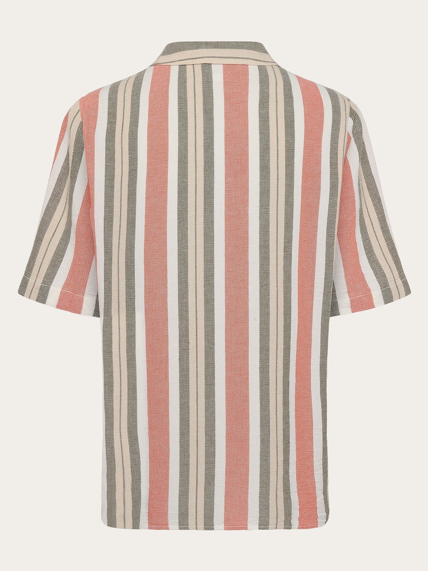 Chemise en coton bio | rayé "box short sleeve striped cotton shirt green stripe"
