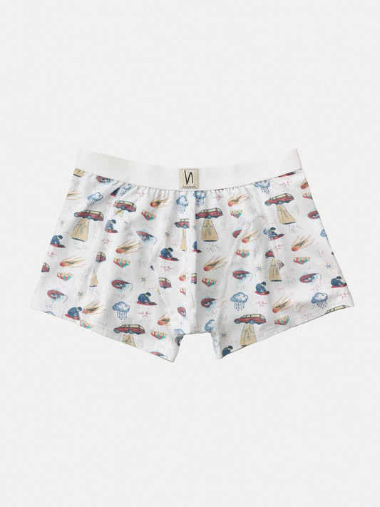 Boxer écru avec motifs en coton bio - West Coast